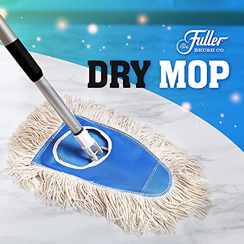 Fuller Brush Dry Mop - Washable Cotton Mop Head With Adjustable Handle - Removes Dust And Dirt From Surfaces And Hard To Reach Areas Doubles As Dusting Mitt Perfect For Home Use #TOP1