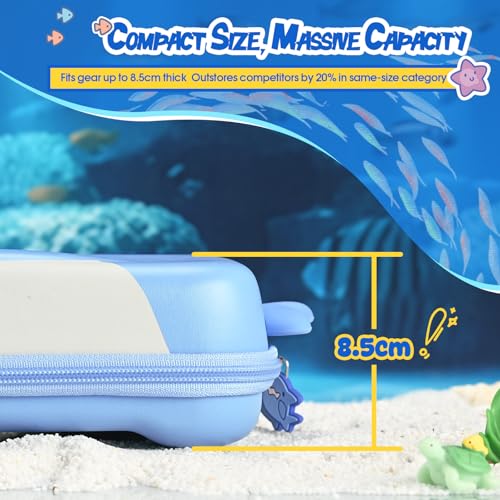 Image of GeekShare Portable Carrying Case Compatible with Switch 2 (2025), Hard Storage Bag with 12 Game Card Slots, Cute Travel Case for Switch 2 Console and Accessories, Shark