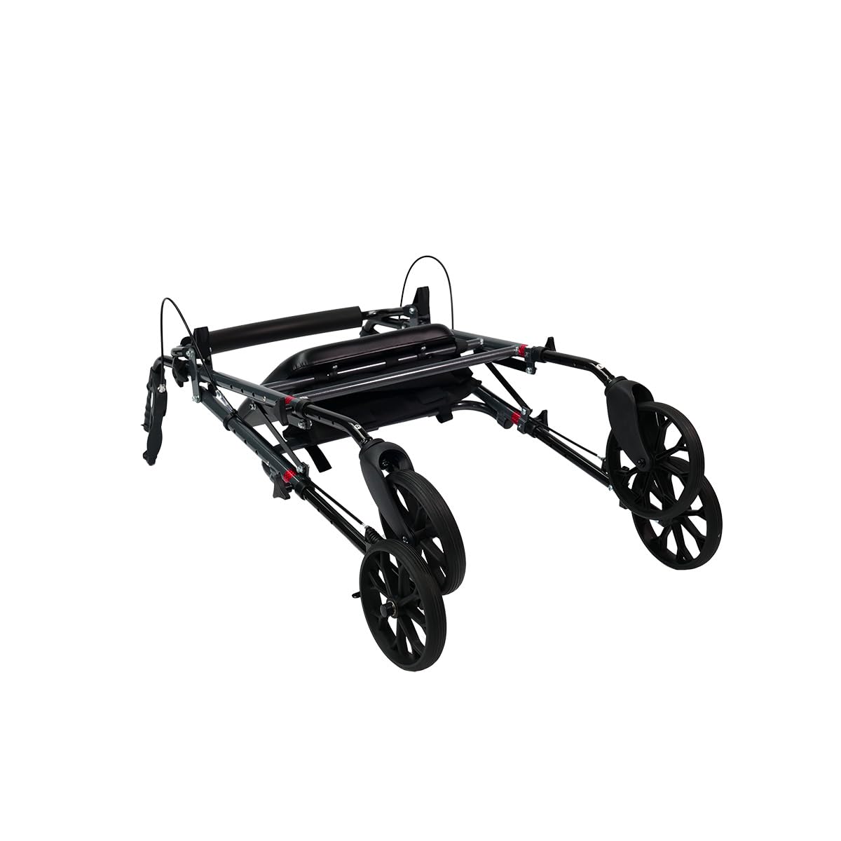 Rollator faltbar und leicht mit Sitz - Aluminiumgestell - anthrazit-grau - Nylontasche - Modell Standard