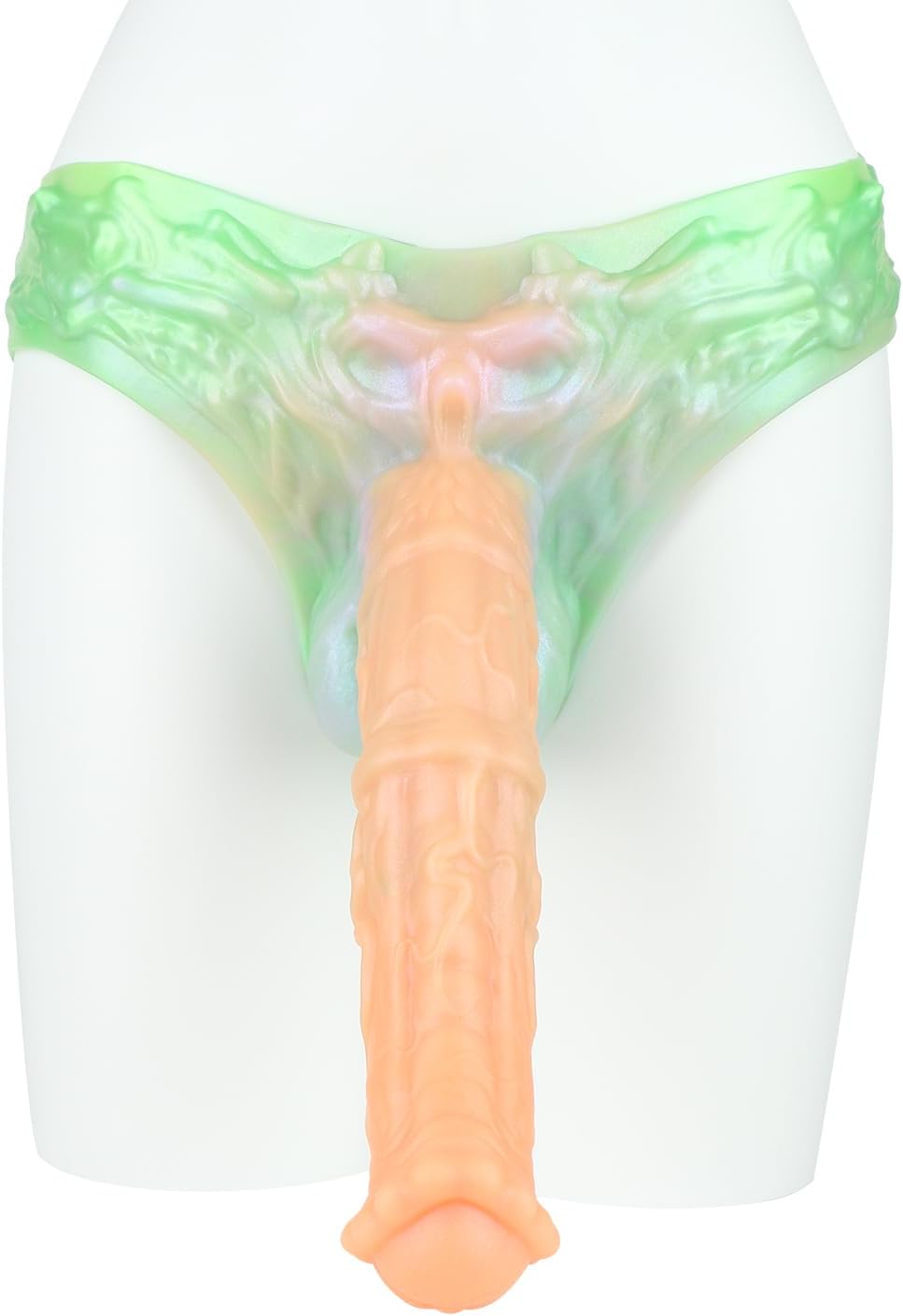 Soft Silicone Strap On Wearable Dildos Panties with Hollow Tunnel, Reusable Strapless Harness Dildo with 11.02in Penis Sleeve Adult Sex Toy for Man
