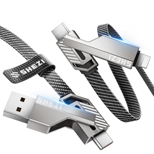 4-in-1 USB C Cable 60W 3FT Compatible with Lightning Cable