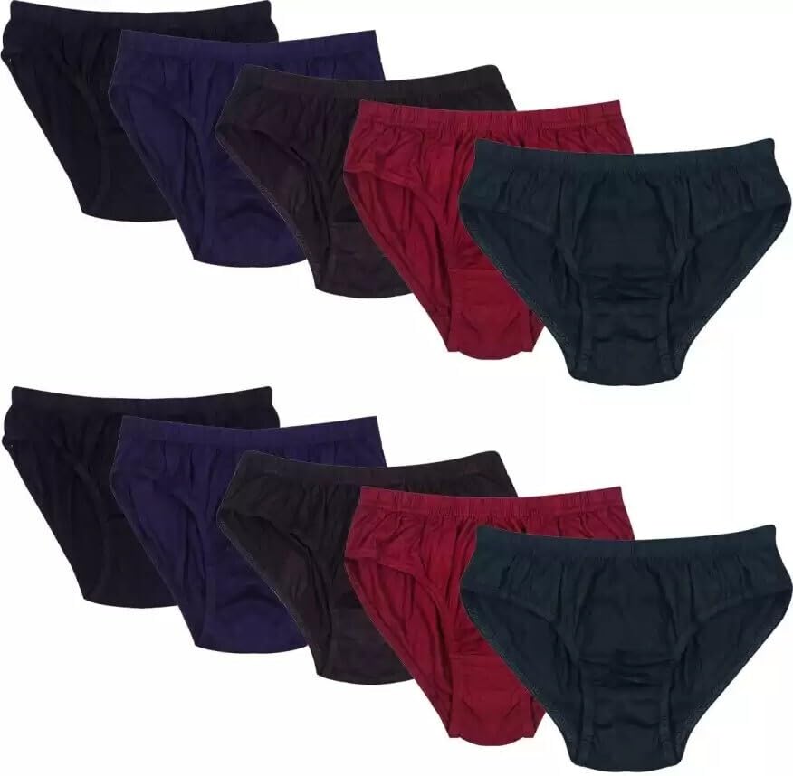 Women Comfortable Pure Cotton Panties (_Solid-13-100 Pack of 10) Multicolour-image-40