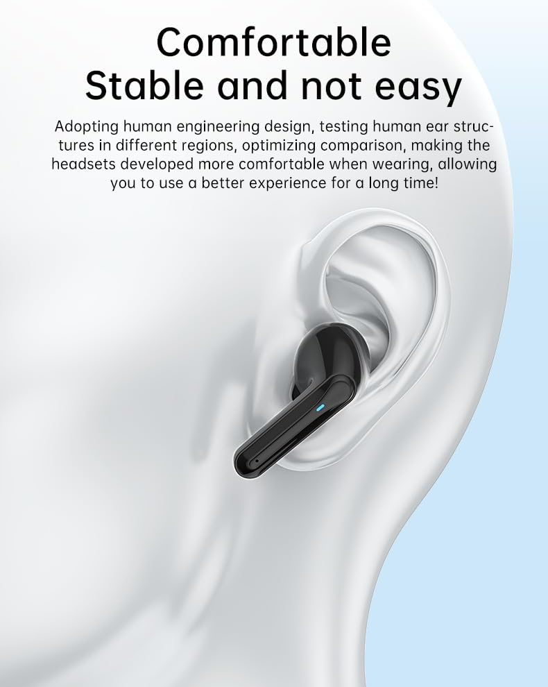 Sports in-Ear ANC Active Noise Cancellation ENC Call Noise Cancellation IPX5 Waterproof 25 Hours Battery Life with Charging Compartment Wireless Bluetooth 5.3 Headphones for Fitness White
