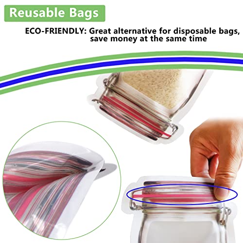 Laffeya 30Pcs Mason Jar Bags, Portable Christmas Cookies Nut Candies Saver Storage Bags, Reusable Snack Storage Bags, Candy Zipper Sealed Bags #TOP3