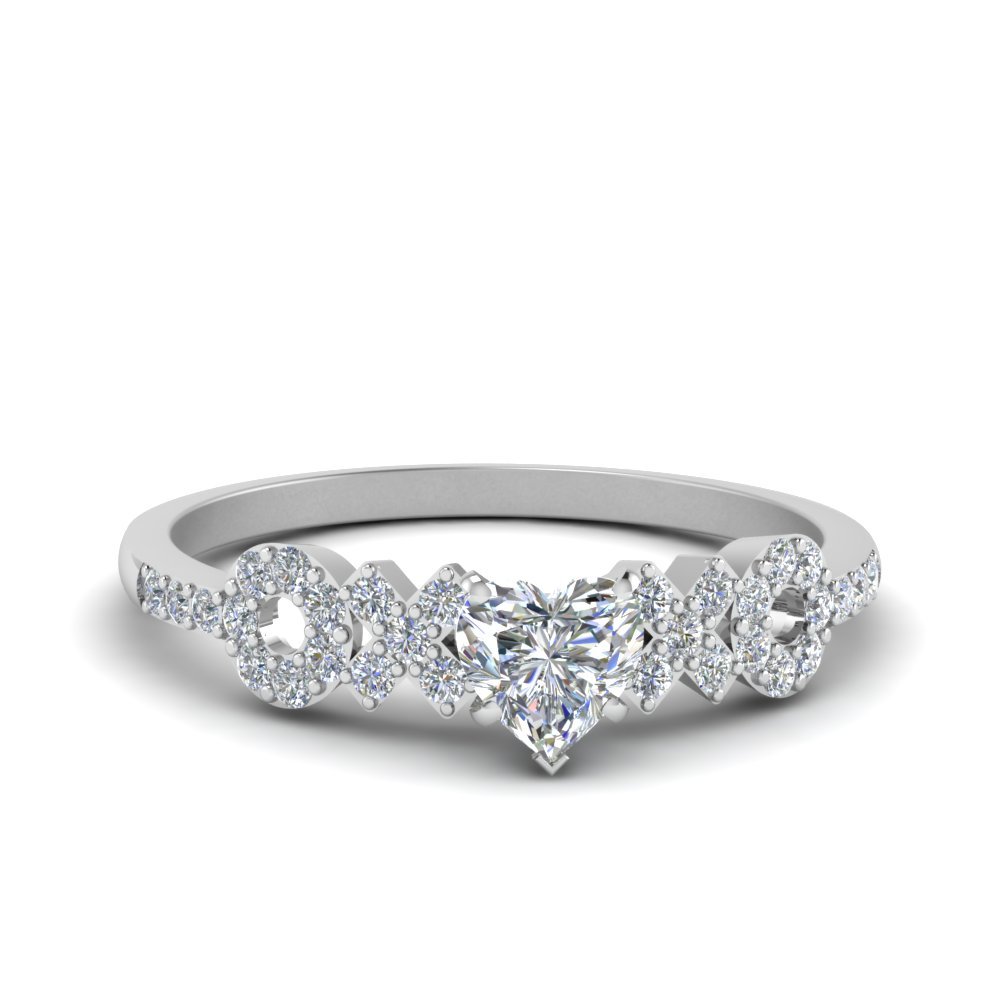 Choose Your Gemstone Beautiful XO Design Diamond CZ Ring 925 Sterling Silver Heart Shape Side Stone Engagement Rings Lightweight Office Wear Everyday Gift Jewelry US Size 4 to 12