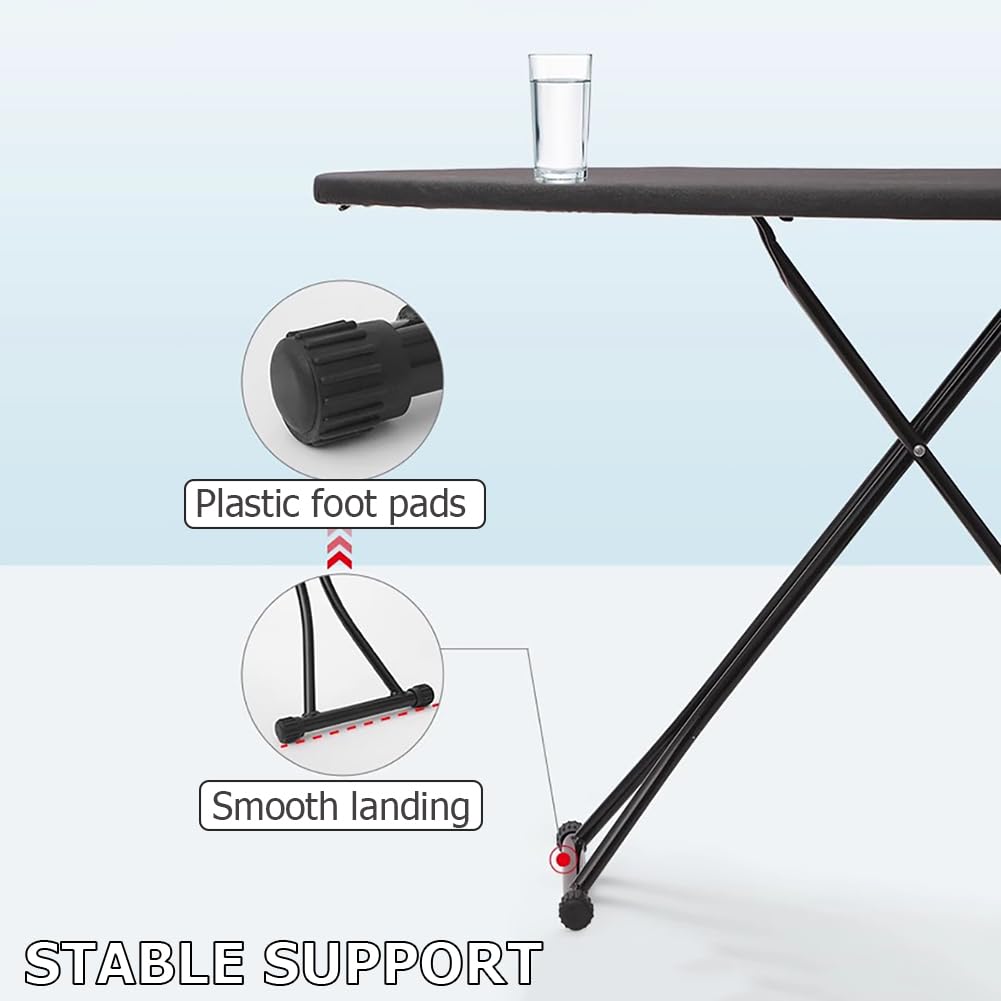 Asse da stiro full size con copertura resistente al calore, poggia ferro resistente, altezza regolabile per risparmiare spazio