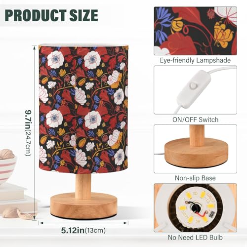 Lámpara de Mesa Pequeña Multicolor Lilly Floral White miniatura 3