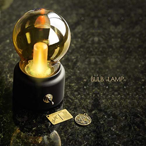 DC 5V Retro LED Nightlight USB Presente De Lâmpada De De Cabeceira Recarregável Para Criança - Preto