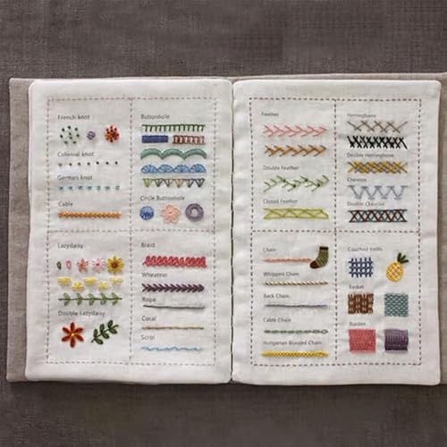 Image of Gocikiko Embroidery Books of Stitches,Handcrafted Embroidery & Stitching Book: Step-by-Step Techniques for Beginners and Enthusiasts with Visual Instructions, Patterns, and Sewing Tips