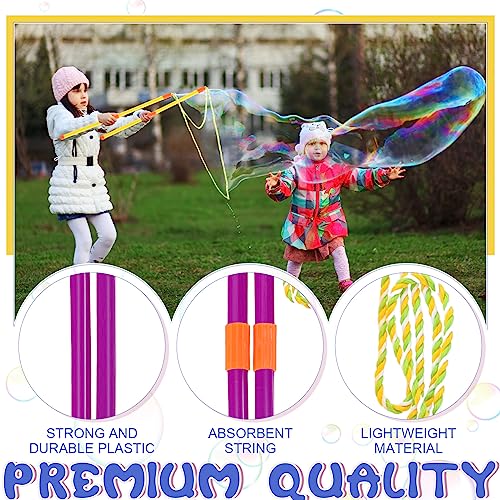 image for Lenwen 16 Pcs Giant Bubble Wands Kit Big Maker Toy Large Gigantic Bubb