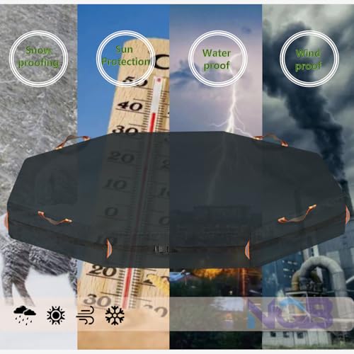 Image of Octagon Sandbox Cover, 600D Waterproof Oxford Cloth with Two Warning Sign Carry Handles and a Circle of 7 Meters Windproof Buckle,Elastic Drawstring Double Layer Windproof.(85 inch L x 78 inch W x 9 inch H)