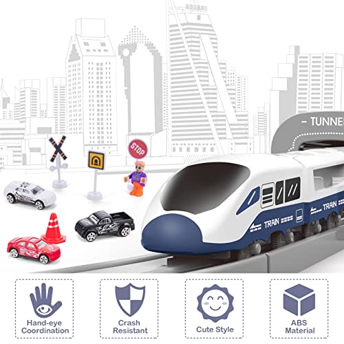 train sets for boys 4-7 battery operated train set with tracksmagnetic connection compatible with thomas brio chuggington gifts for 3 4 5 6 years old city