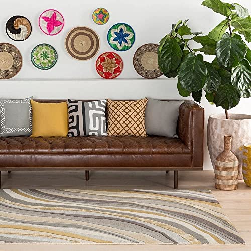 Image of Export Quality Handtufted Woolen Carpet for Living Room Bedroom & Hall - Color - Multi - Size - 5 x 8 Feet