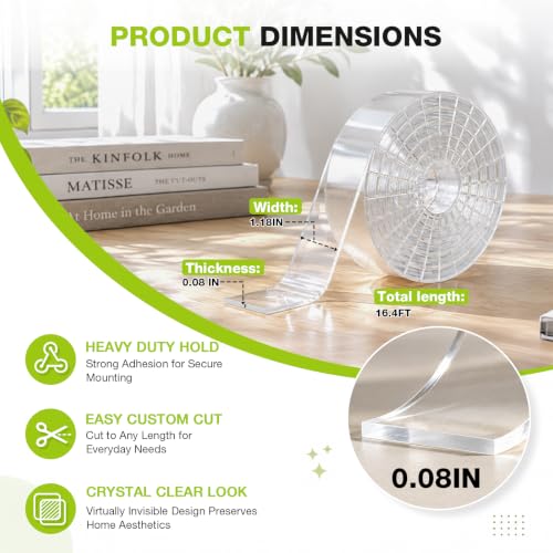 Double Sided Clear Adhesive Mounting Tape 16.4FT - image 3