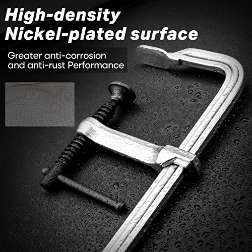 Shall SH192005AE 4-Pack Bar Clamps Set, 12-Inch Light-Duty Drop Forged Steel Bar Clamps, Steel F Clamps With Max 450Lbs Load Limit For Welding, Woodworking, Metal Working thumb #4