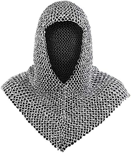 Medieval Warrior Chainmail Coif Armor, 18.75 Inches