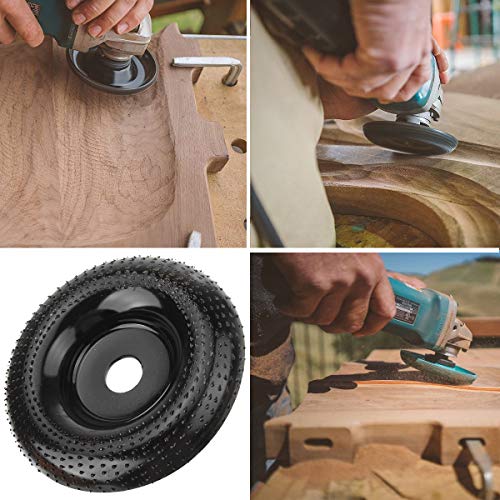 Wood Carving Disc Set, 5/8" (16mm) Bore Angle Grinder Wood Carving Disc And Wood Grinder Disc, Wood Carving Grinder Coping Woodworking Angle Grinder Accessories (Blue&Black, 3-1/2" Carving&4" Shaping)