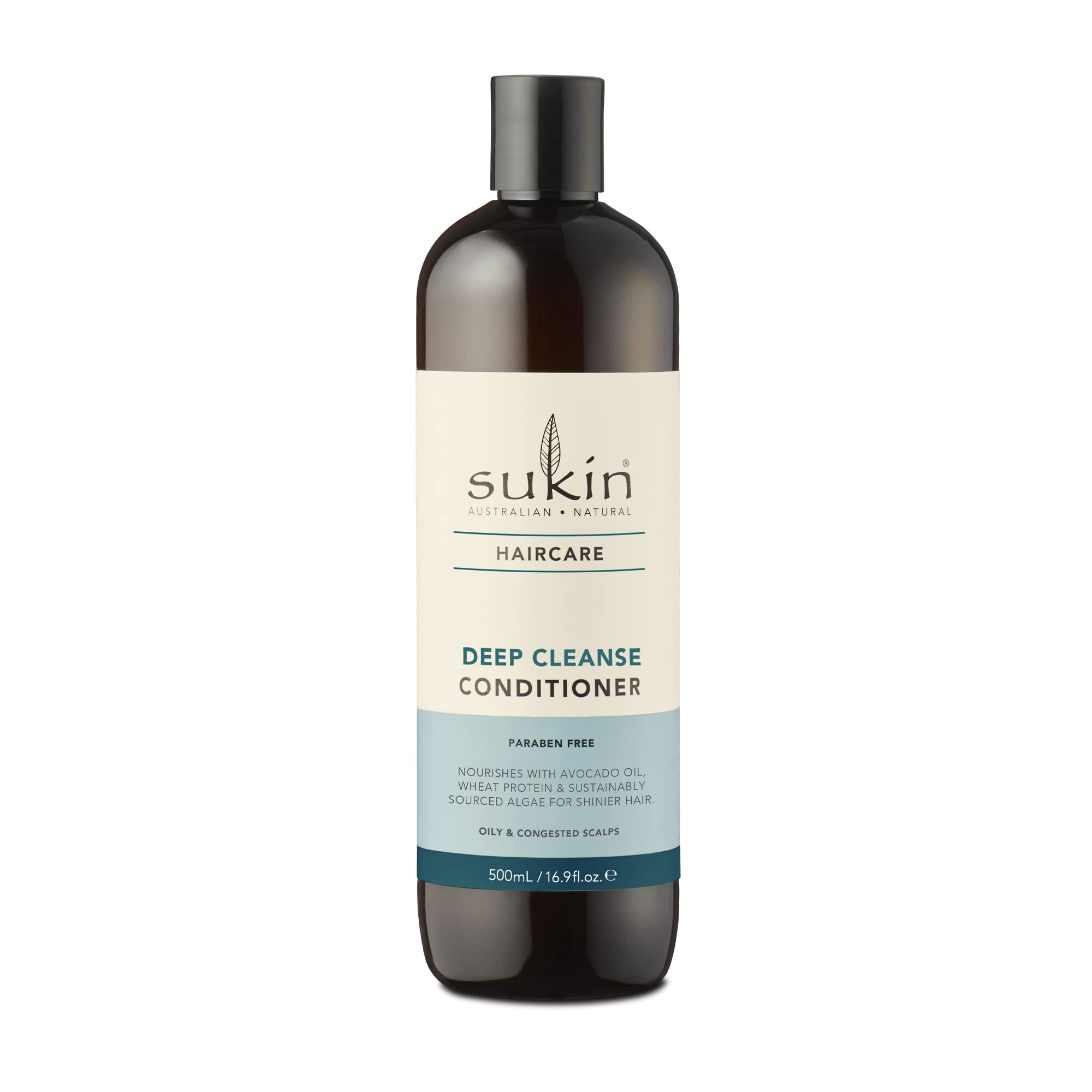 Sukin Deep Cleanse Conditioner 500Ml - Lightweight With Blend Of Wheat Protein, Avocado Oil & Algae To Leave Your Hair Shiny, Smooth And Soft. Cruelty Free