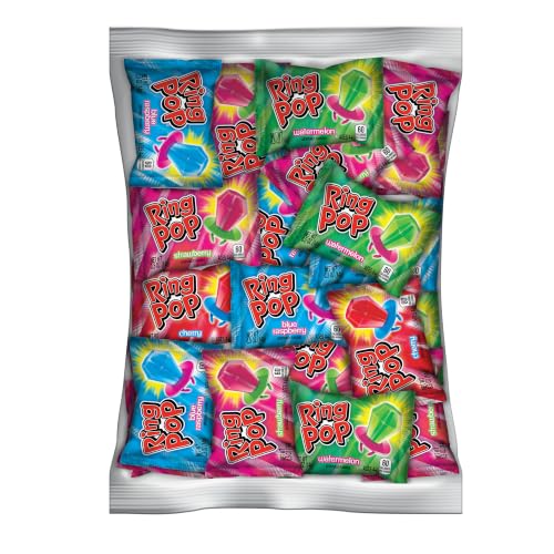 Image of Ring Pop Lollipops, 30 Count, Assorted Flavors, Candy Party Favors for Kids | Individually wrapped hard candy suckers, variety pack, great for kids' birthday party favors and goodie bag stuffers