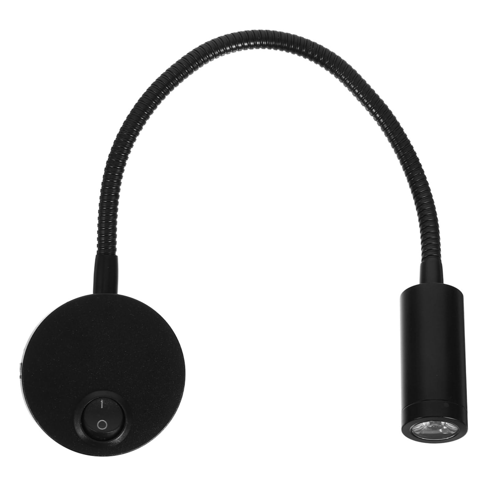 COLLBATH 2 piezas LED Lámpara de Pared Flexible para Dormitorio con Brazo y Cilindro Negro con Funda Luz de Lectura Cabecero Cama para Salón y Oficina