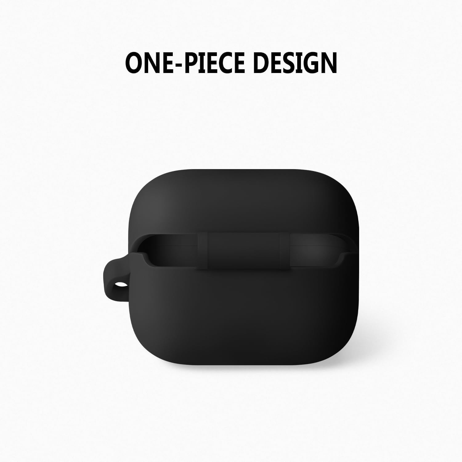 Geiomoo Silicone Case for EarFun Air Pro 4+, Soft Flexible Scratch Resistant Protective Cover with Carabiner (Black) - Image 7