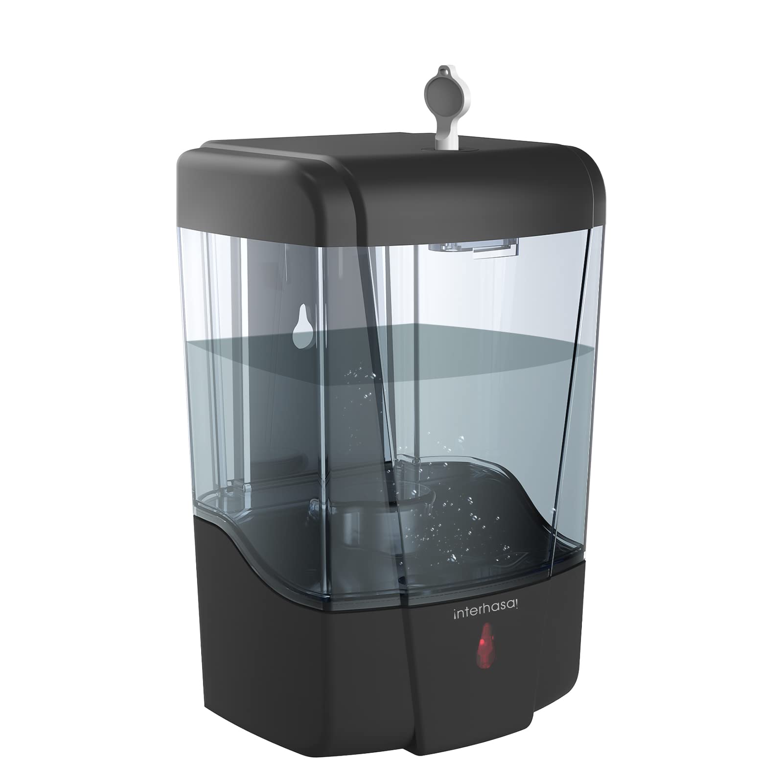 interhasa!Soap Dispenser Wall Mount Hand Sanitizer Dispenser Touchless Automatic Hand Soap Dispenser Commercial Soap Dispenser for Bathroom Kitchen 600ml/20oz Black