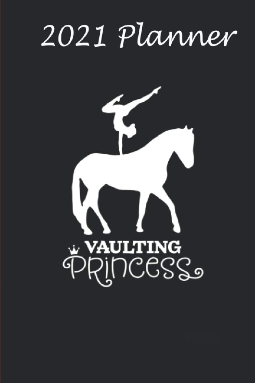 Independently published 2021 Planner - Kids Vaulting Horse diary Vault Gymnastics with Princess: Daily planner 2021, US map, US holiday, 6x9 inch, 136 pages - Christmas gift ideas