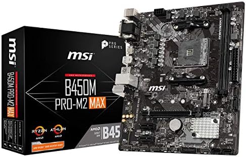 MSI ProSeries AMD Ryzen 1st and 2ND Gen AM4 M.2 USB 3 DDR4 D-Sub DVI HDMI micro-ATX Motherboard (B450M PRO-M2 Max) (B450MPM2MAX)