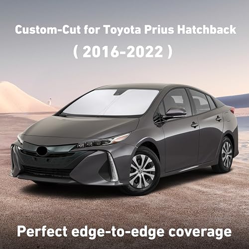 Image of EcoNour Windshield Sunshade Compatible for Toyota Prius Hatchback 2016-2020 2021 2022, (Not for Prius C or Prius V) Sun Visor for Front Window Sun Shade Cover, UV Heat Protector, Car Accessories