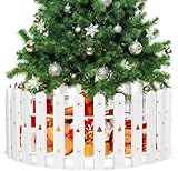 Clôture d'arbre de Noël Lot de 35 clôtures décoratives pour sapin de Noël Blanc
