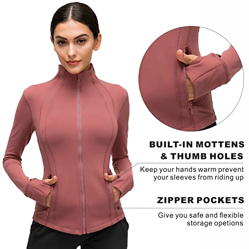 Costdyne Womens Sports Running Yoga Jacket Slim Fit Full Zip Track Jacket Turtleneck Workout Jacket #TOP2
