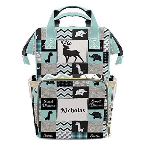 XIUCOO Personalized Jungle Funny Animal Diaper Bag Backpack ...
