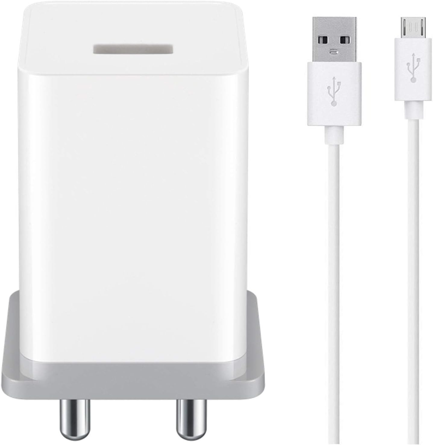 Fast Micro USB Charger for Tecno Spark 5 Air, Tecno Spark 5 pro, Tecno Spark 5, Tecno Camon 15 Premier, Tecno Camon 15 Air, Tecno Spark 5 Air Charger Original Adapter Like Wall Charger | Mobile Fast Charger | Android USB Charger With 1 Meter Micro USB Charging Data Cable (2.4 Amp, T:M1, OPO, White)