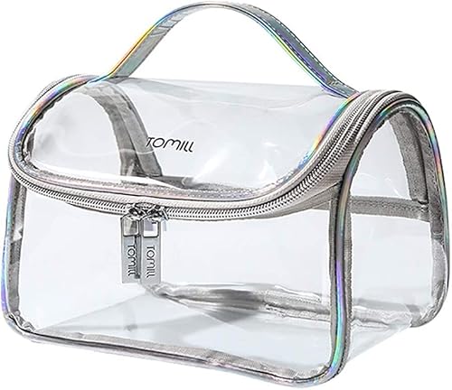 Kit de higiene pessoal à prova d'água transparente a laser GKPLY Tomill PVC, estojo organizador de
