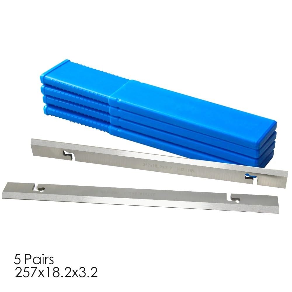 5 pares de cuchillas cepilladoras de madera HSS de 257 mm, cepilladora de 257 x 18,2 x 3,2 mm de espesor for COD1500PT