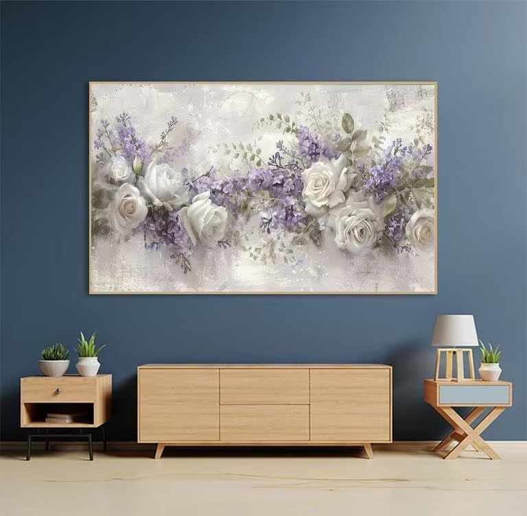 Diamond Painting Fleurs Blanches Anti-Stress : Kit Point de Croix 5D - 2
