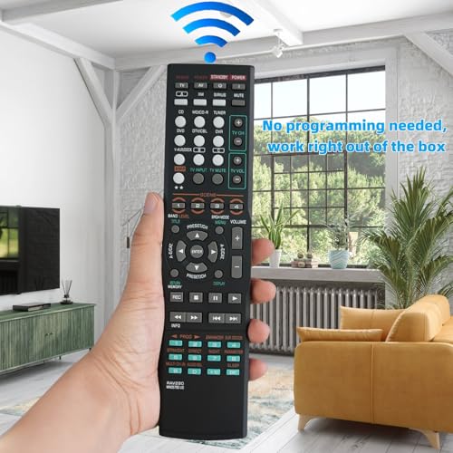 RAV280 WN05780 Replacement Remote Control Compatible for Yamaha Audio Video 5.1-Channel Home Theater AV Receiver HTR-6140BL RX-V463 RX-V463BLYHT-380YHT-380BL