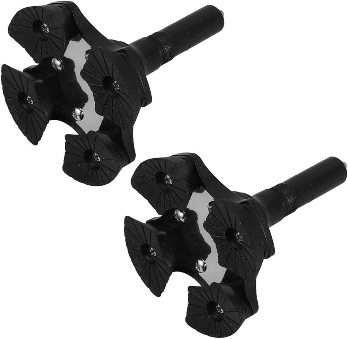 2pcs Non-Slip Cane Replacement Feet and Crutch Foot Pads with 360-degree Rotating Small Quad Base, Anti-Skid Walking Stick Tips for Elderly Mobility and Hiking Stability