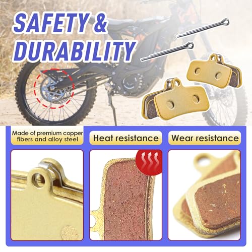 Image of 2 Packs Replacement Genuine Front and Rear Basin Brake Pads for Sur Ron Light Bee X /S, Talaria Sting MX3 R /MX4 and Segway X160 /X260, Electric Off-Road Bike Replacements