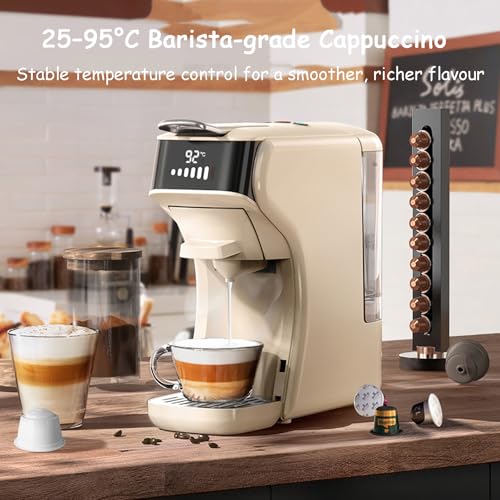 Ekspres do kawy z 20 barami, idealny dla baristów amatorów, współpracuje z kawą mieloną, łatwy w użyciu i czyszczeniu, idealny do przygotowywania cappuccino i latte