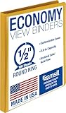 1/2-Inch Binder: Made of durable polypropylene/vinyl and chipboard, our three ring binder is ideal for light daily use at home, school, and the office Easy Customization: Perfect for organization and presentations, this half-inch binder allows for co...