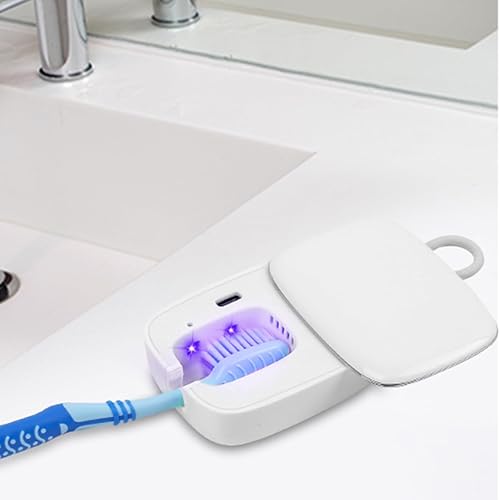 Miniatura 6 de Fundas para cepillos de dientes, soporte portátil para cepillos de dientes con luz de limpieza, estuche recargable para cepillos de dientes de viaje