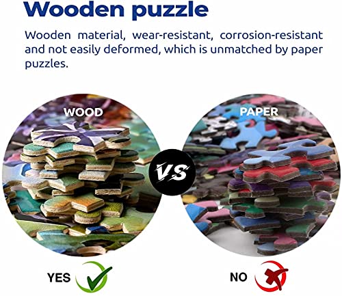 YHBL Puzzlespiele für Erwachsene, 1000 Puzzleteile Weißer Tiger handgefertigte Puzzles Lernspiele Brain Challenge Puzzle… – Bild 3