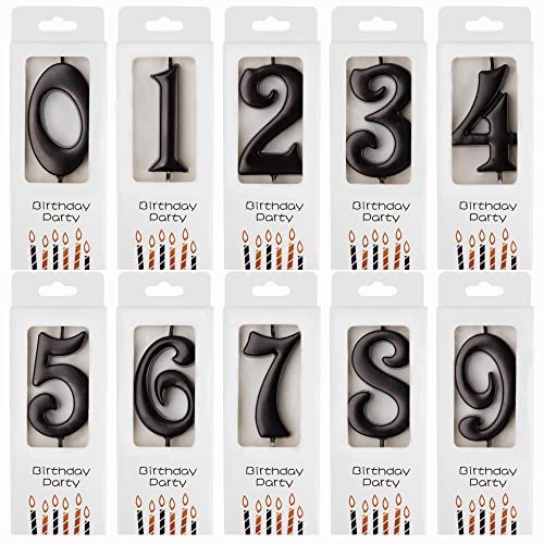PHD CAKE 10-Count 0-9 Black Number Birthday Candles, Number One Birthday, Black Number Candles, Party Celebration, Baby Showers