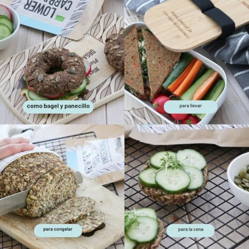 Miniatura 4 de Paleo-Backmig Pack De 3 Orgánico Alternativa De Pan Sin Gluten Bajo En Carbohidratos Pan De Proteínas Clean Eating Fitness Sin Levadura Sin Cereales, Organic Workout 3, Low Carb