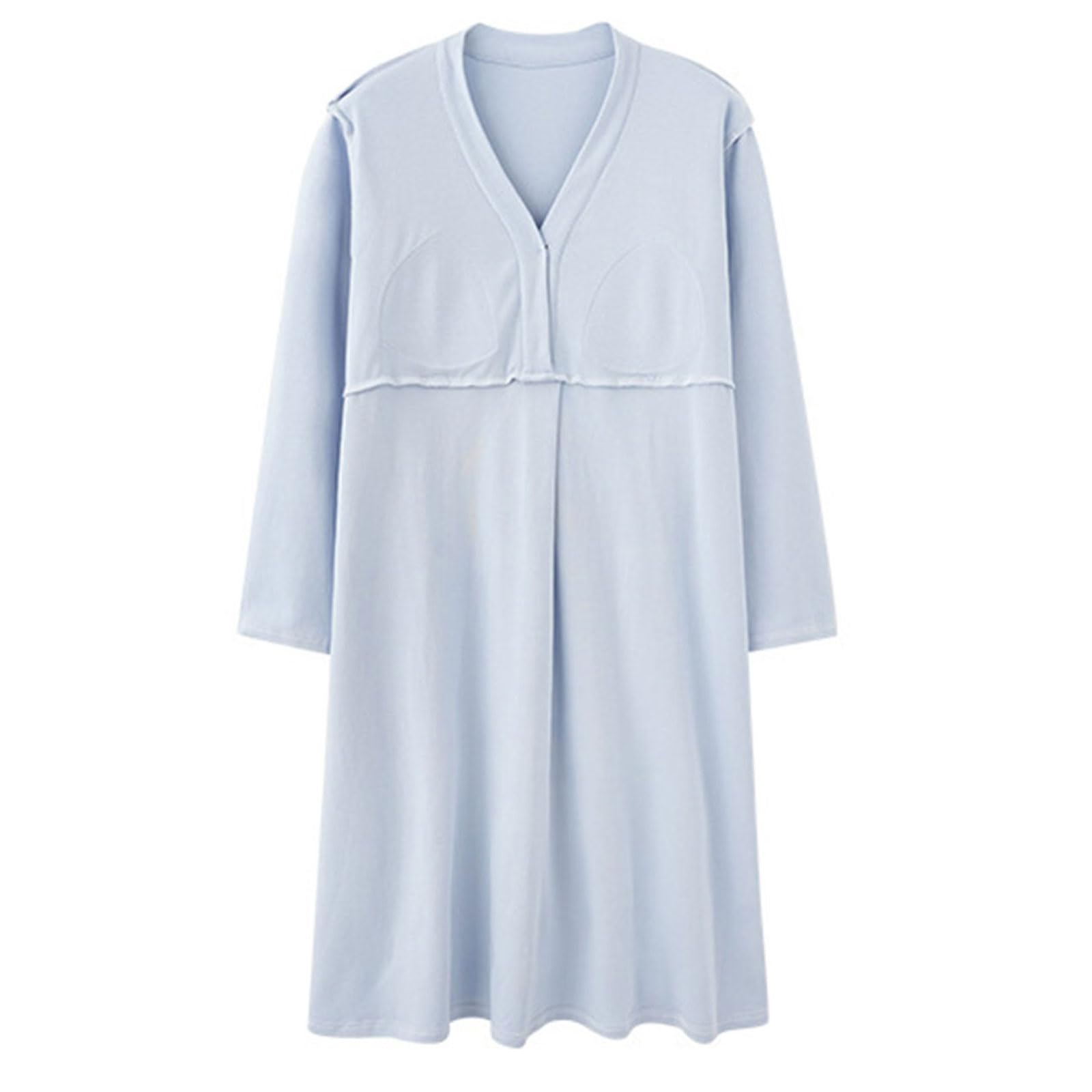 Abito da notte per maternità vestibilità ampia Camicia da notte liscia per allattamento con reggiseno integrato Vestiti per l'allattamento al seno per la gravidanza Camicia da notte morbida