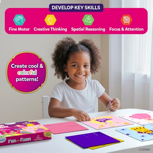 Image of Skillmatics Foam Sticker Art - Disney Princess, 800+ 3D Foam Stickers, Mess-Free Fun for Kids, DIY Felt Craft Kits, Gifts for Fans of Cinderella, Belle, Rapunzel, Ages 3, 4, 5, 6, 7