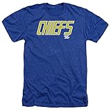 Slap Shot Hockey Comedy Sports Movie Chiefs Logo Adult Heather T-Shirt Tee Blue