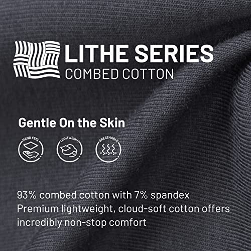 Mier Mens Long Sleeve Shirt Soft Stretch Combed Cotton Tees Shirts Crew Neck Classic Work Casual T-Shirt, Tagless, Dark Grey, Medium #TOP3