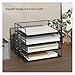 Stackable Paper Tray Desktop Organizer, 4-Tier Metal Mesh Letter Organizers for School Office Multi-Functional Desktop Storage(4-Tier White-SK)